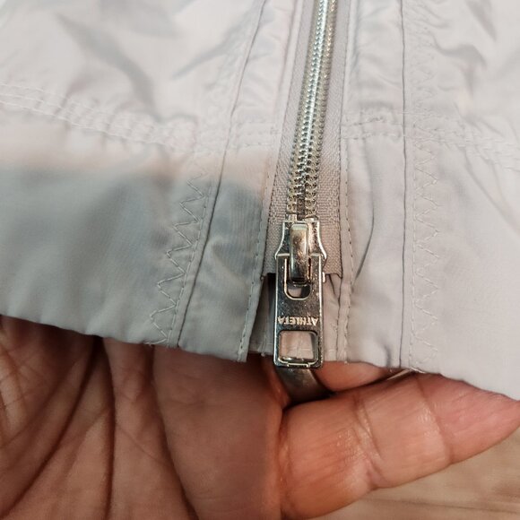 Athleta Drip Drop Rain Jacket Hooded Water-Repellent Long Women's Size XS Gray - Picture 7 of 16